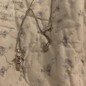Silver and  crystal  necklace